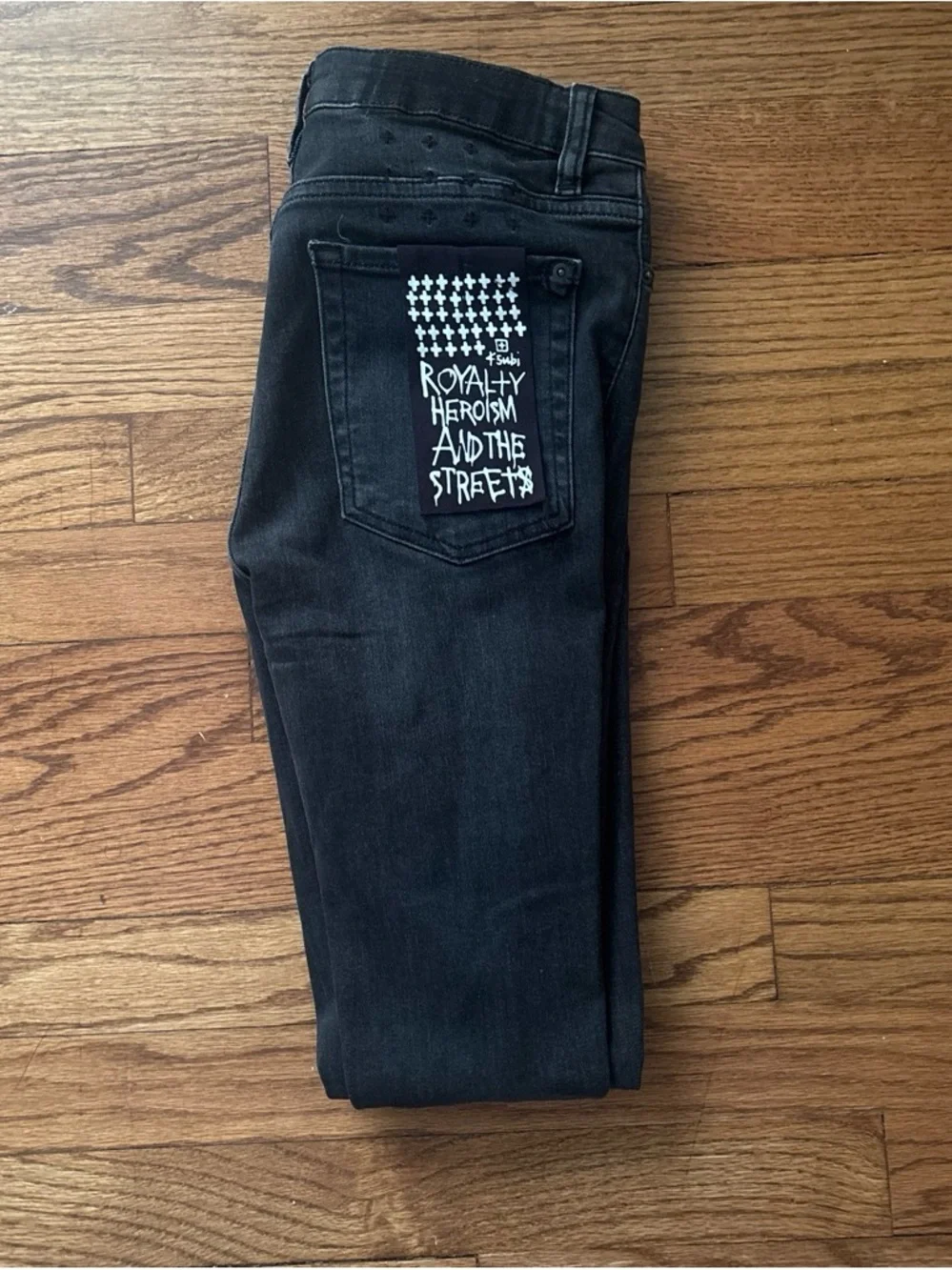 Ksubi Black Skinny Jeans with Back Pocket Graphic